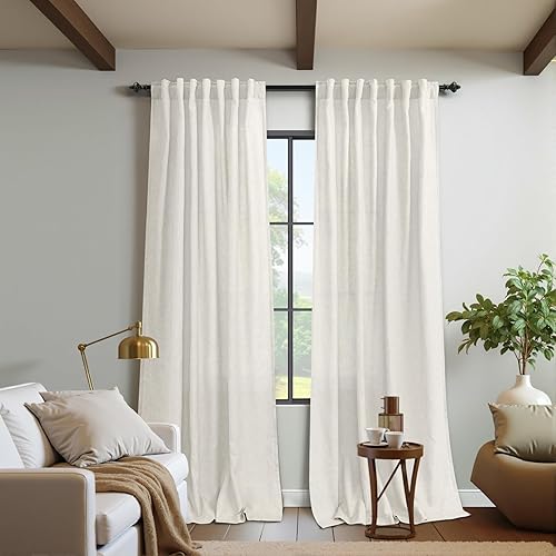 Miniatura 2 de KOUFALL Cortinas de 90 pulgadas de largo para sala de estar, lino transparente, filtrantes de luz, cortinas hechas a medida para ventanas, comedor y