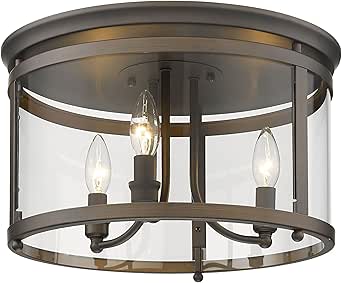 Rubbed Bronze 3-Light Flush Mount by Golden Lighting