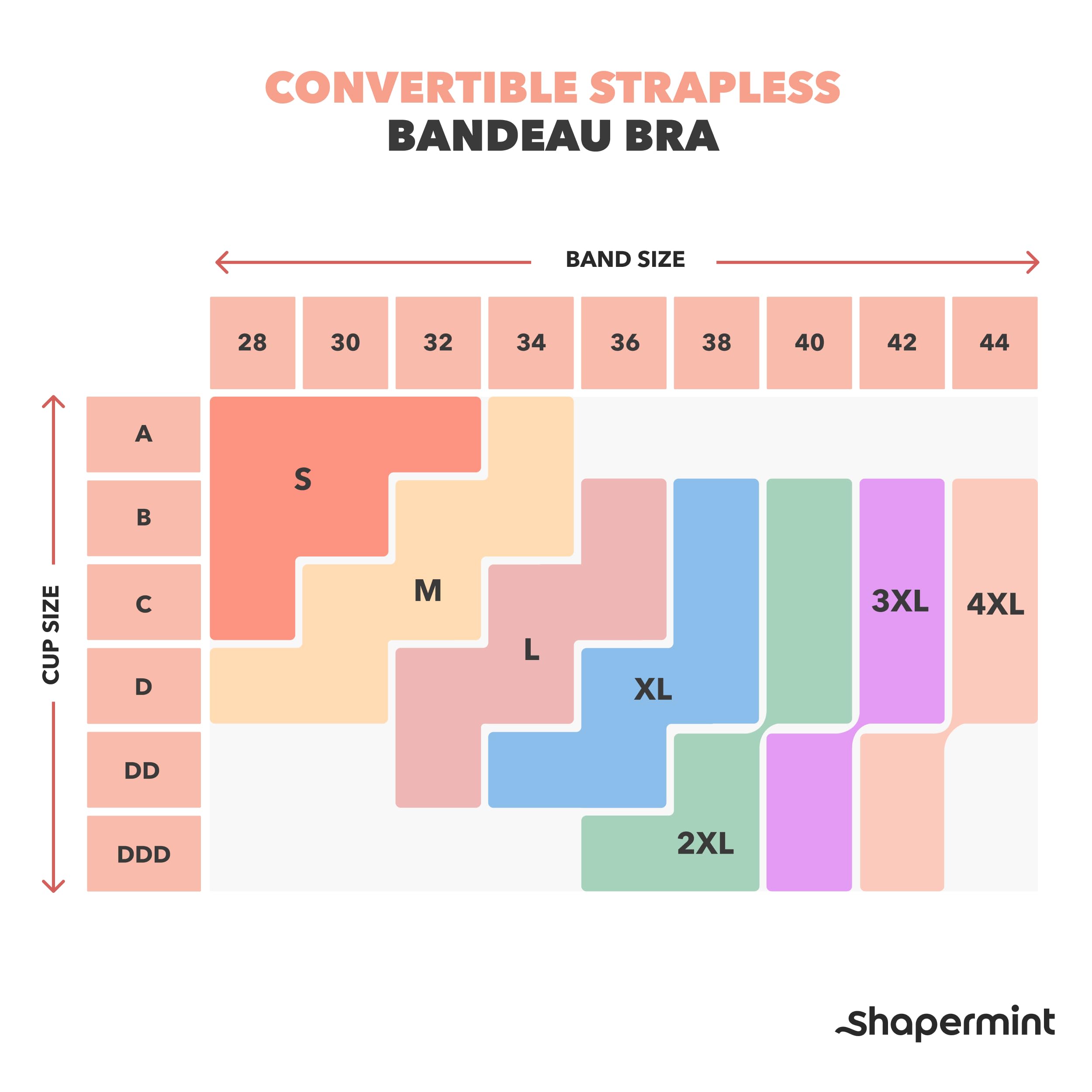 SHAPERMINT Sujetadores convertibles sin tirantes para mujer - Brasier bandeau, parte superior sin tirantes, parte superior bandeau, brasier inalámbrico, Beige, XXL