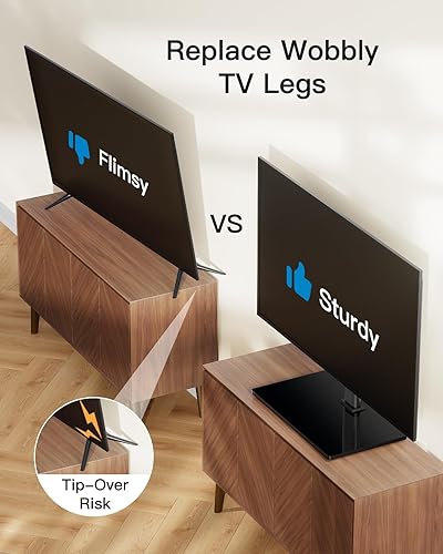 Miniatura 5 de PERLESMITH Soporte universal para TV, soporte de mesa para televisores y monitores de 32 a 60 pulgadas, soporte de TV de altura ajustable que