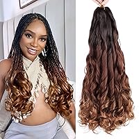 Vista 85 de Cabello rizado francés trenzado de 10 pulgadas, color 33, cabello rizado preestirado, 8 paquetes de trenzas de ganchillo para trenzas de caja