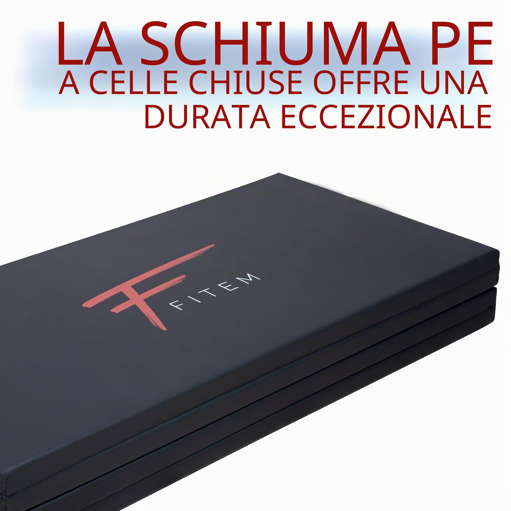Fitem - Tappetino spesso pieghevole, alto di gamma, dimensioni: 240 x 120 x 4 cm o 180 x 60 x 4 cm, con maniglie di trasporto, per palestra, yoga, MMA, sport, ginnastica, fitness, pilates, esercizi per la muscolatura
