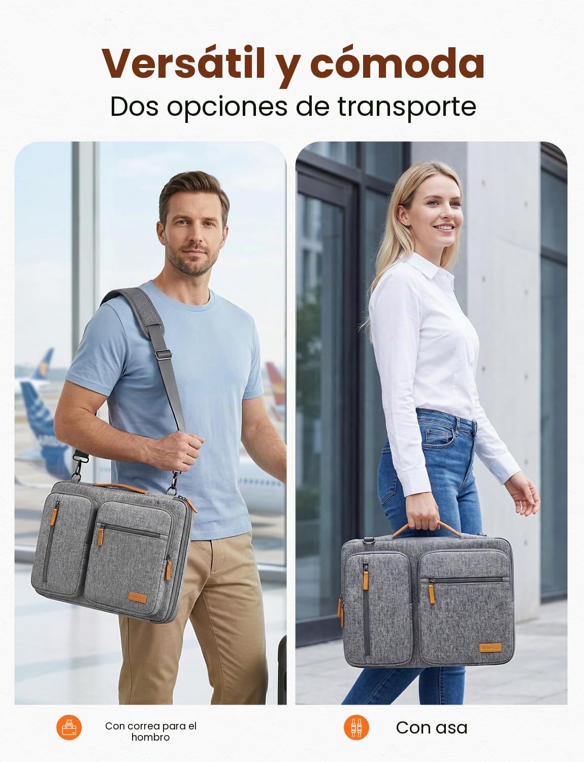DOMISO Funda para Portatil Ordenador 15.6 Pulgadas,MacBook Pro M4 M3 M2 2025/Pro Max,Protección Bolsa para 15-16 Pulgadas Lenovo,HP,Dell,Asus Chromebook,Laptop PC Case Sleeve,con Tirantes，Gris