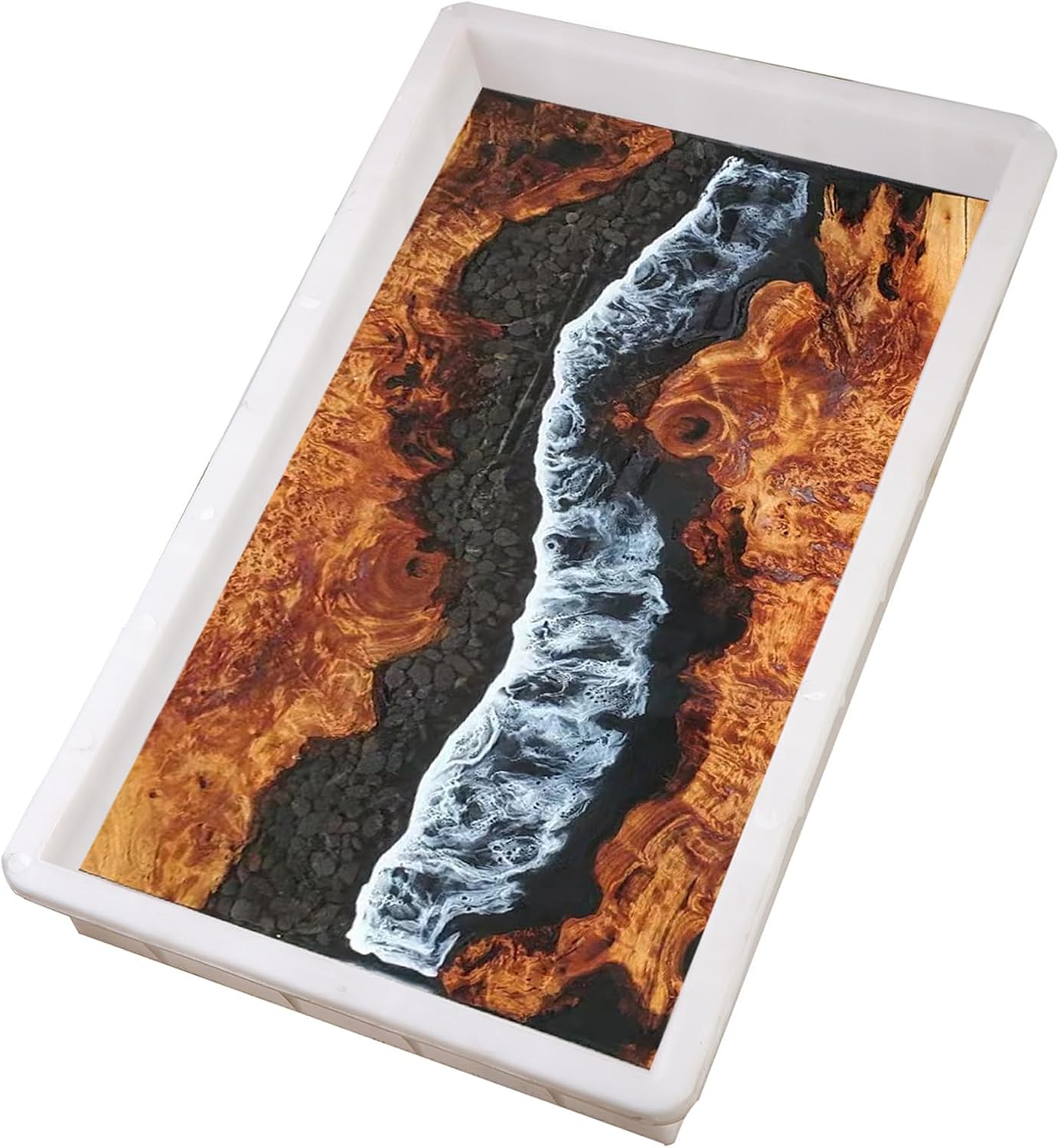 Kalinta No Seal Reusable Epoxy Mold, 23.6x15.7x3 Inches Large Resin Mold for River Table, Cutting Board, River Coffee Table, Resin Art, DIY Art Home