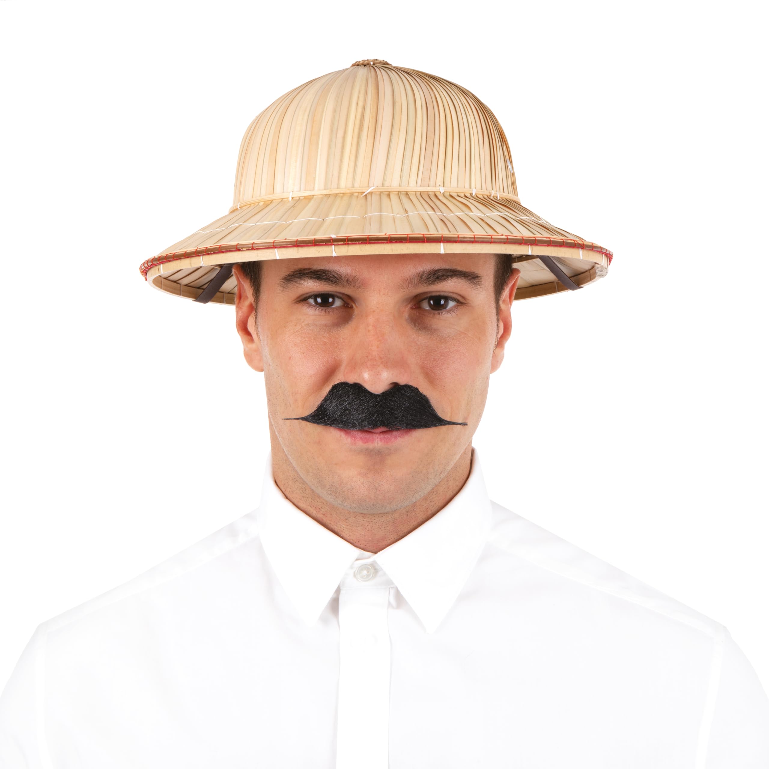 P’TIT Clown - 89042 - Moustache de Déguisement Gentleman - Fausse Moustache Adhésive - Facile à Coller - Accessoire Costume Carnaval, Halloween, Cosplay, Film, Spectacle, Fêtes Costumées - Noir