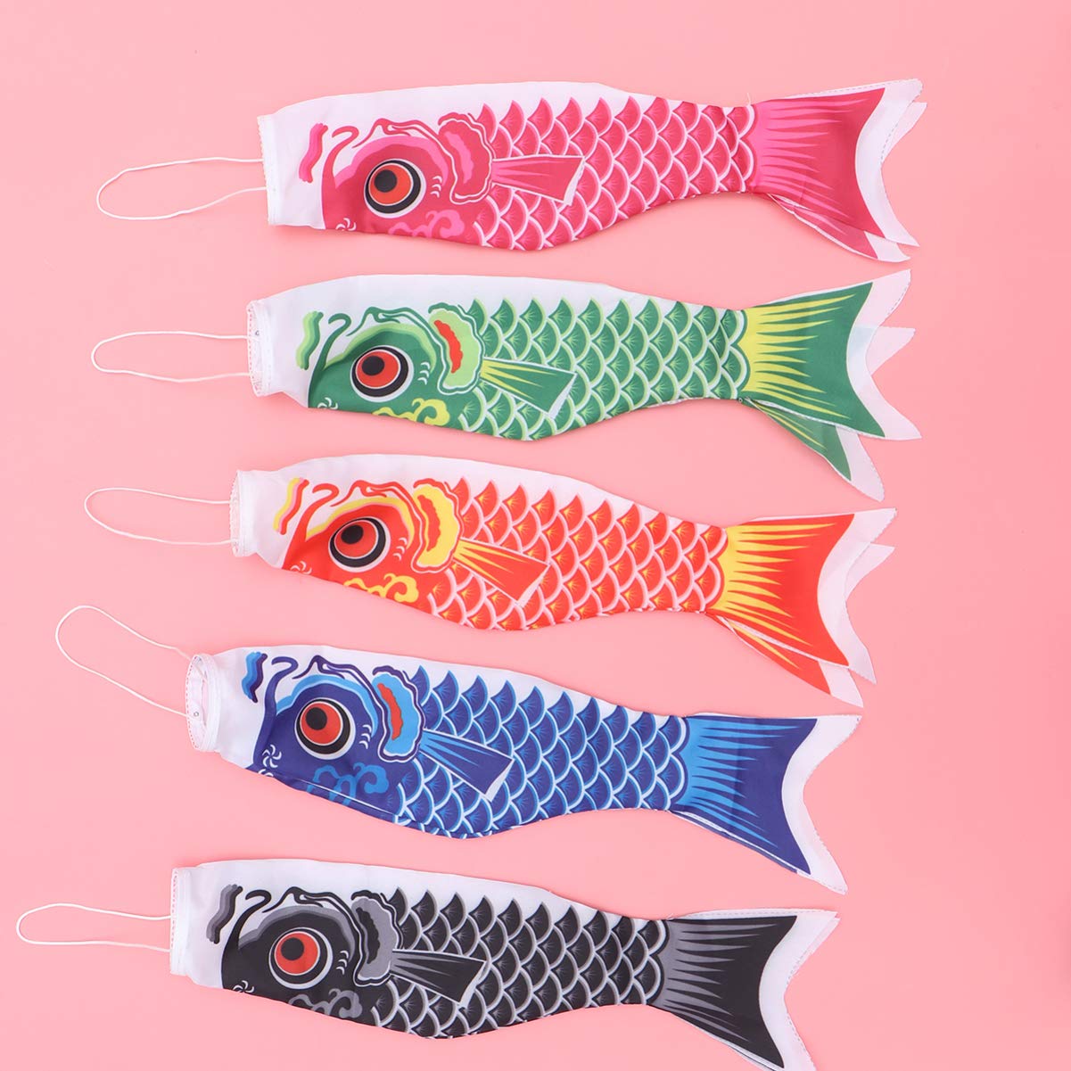 DOITOOL 5 Pezzi Giapponese Carpa windsock Streamer Pesce Bandiera Aquilone Koinobori Appeso Arredamento per Sushi Bar Giapponese izakaya Room 40cm