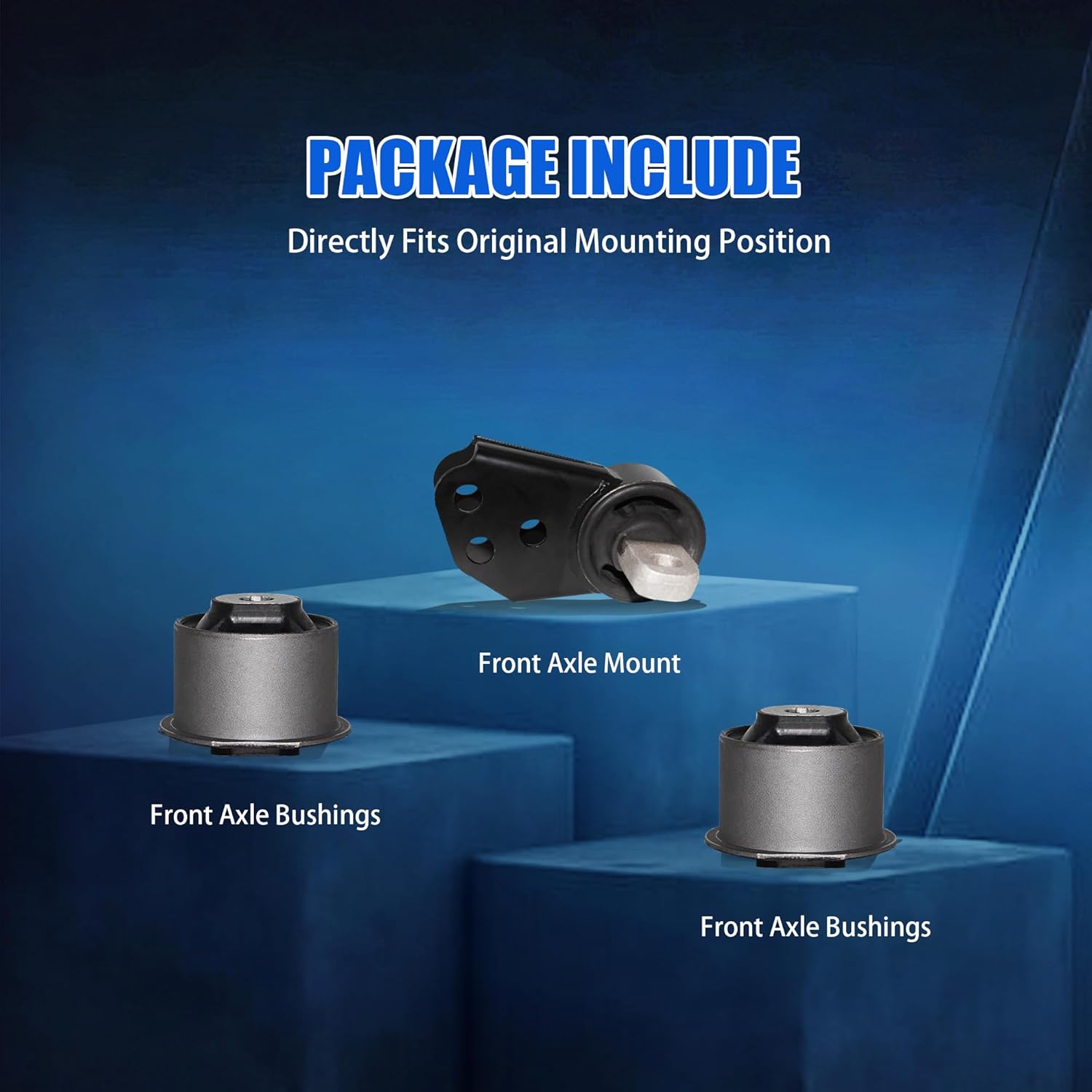 3PCS Front Differential Mount Set with Bushing Bracket Compatible with Jeep Grand Cherokee 2005-2010 Commander 2006-2010, Replaces 52114354AA 52089516AB 905-404 905-405