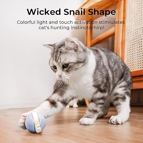 Miniatura 4 de Cheerble Juguete interactivo para gatos de interior, juguete de gatito de caracol malvado, juguetes automáticos para gatos con luces LED, juguetes