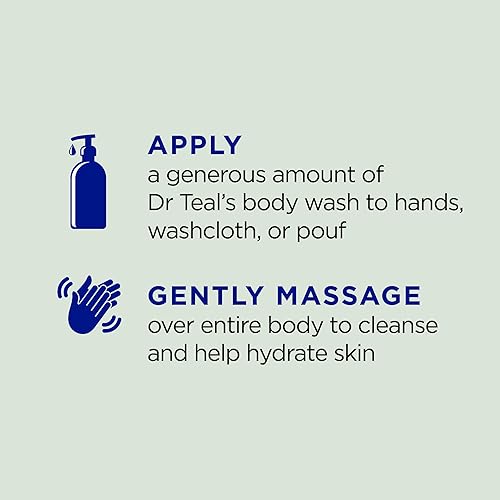 Miniatura 3 de Dr Teal's Gel de baño con sal pura de Epsom, relax y alivio con eucalipto y menta verde, 24 onzas líquidas (paquete de 2) (el embalaje puede variar)