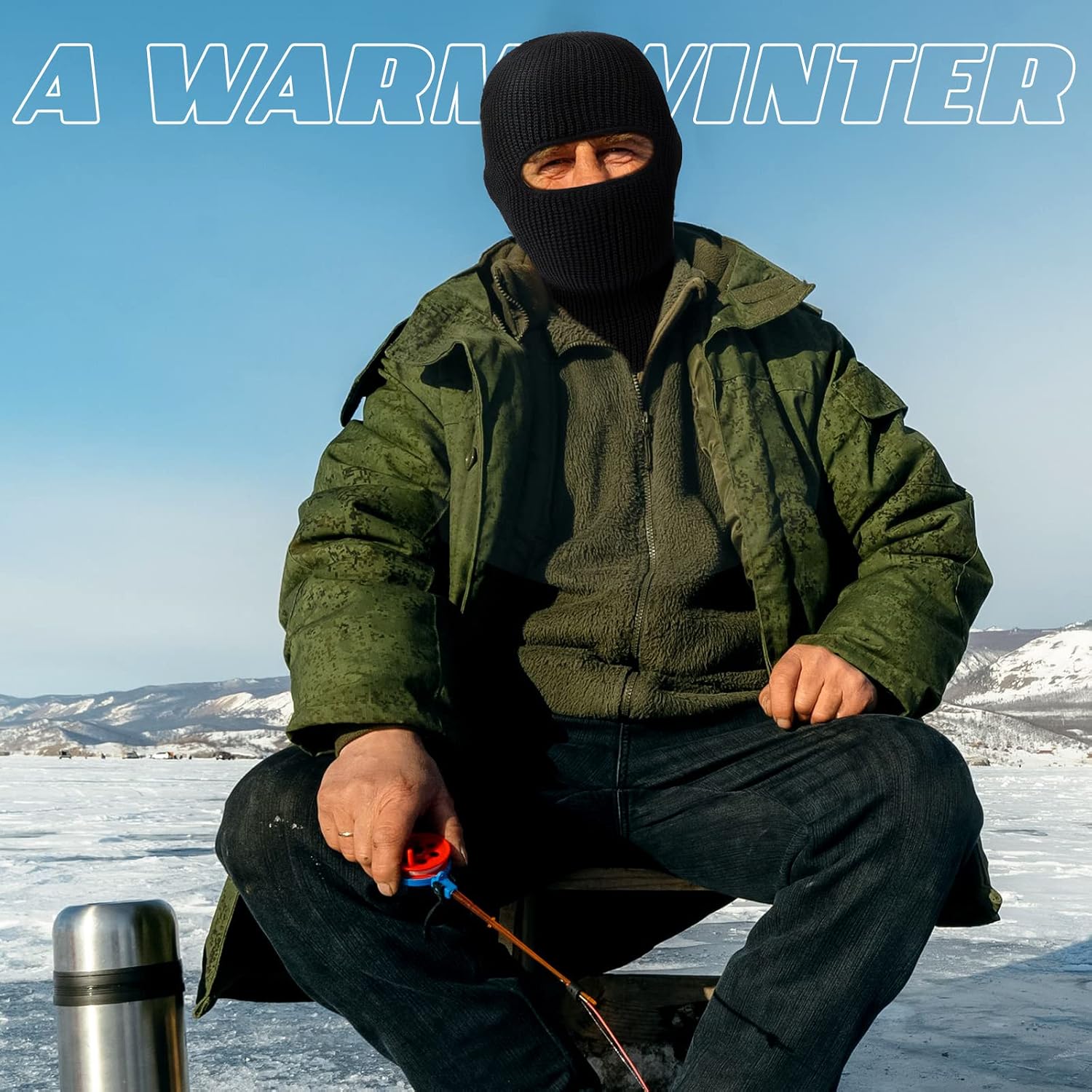 3 Pieces 1-Hole Ski Mask Knitted Face Cover Adult Winter Balaclava Full Face Mask for Winter Outdoor Sports