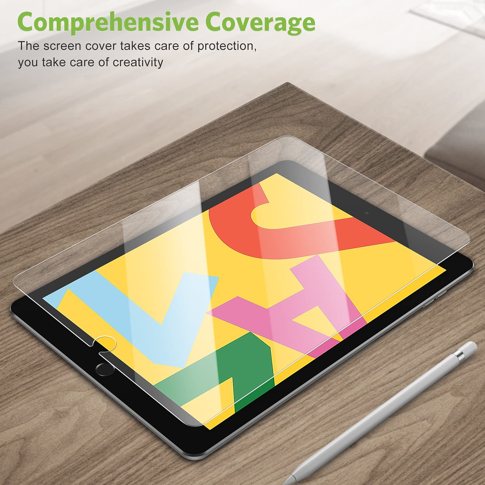 [2 Pack] Screen Protector Compatible with iPad 8th Generation 10.2 Inch