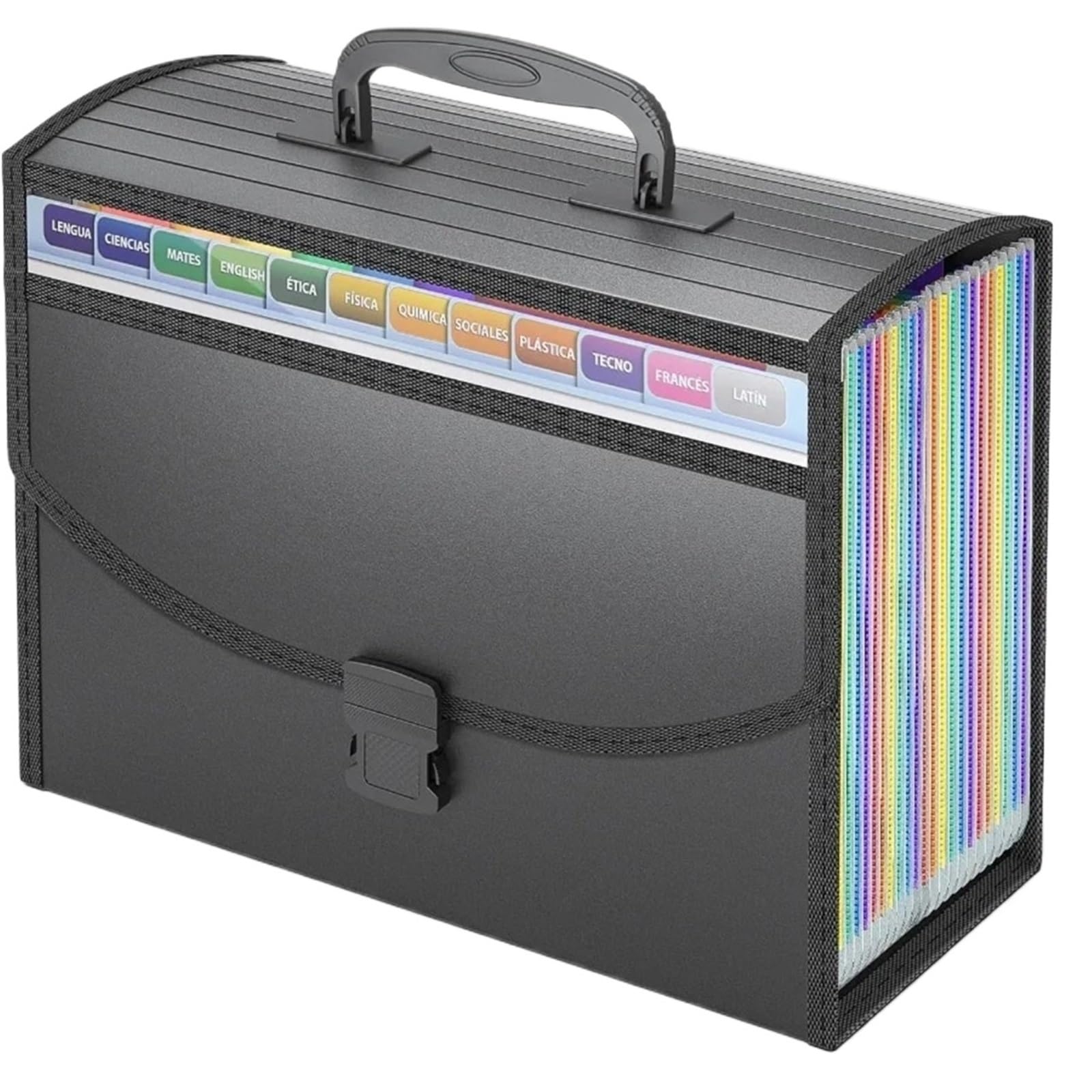 Classeur extensible à 25 poches, organiseur de dossiers portable avec poignée, boîte classement accordéon pour Maison Bureau