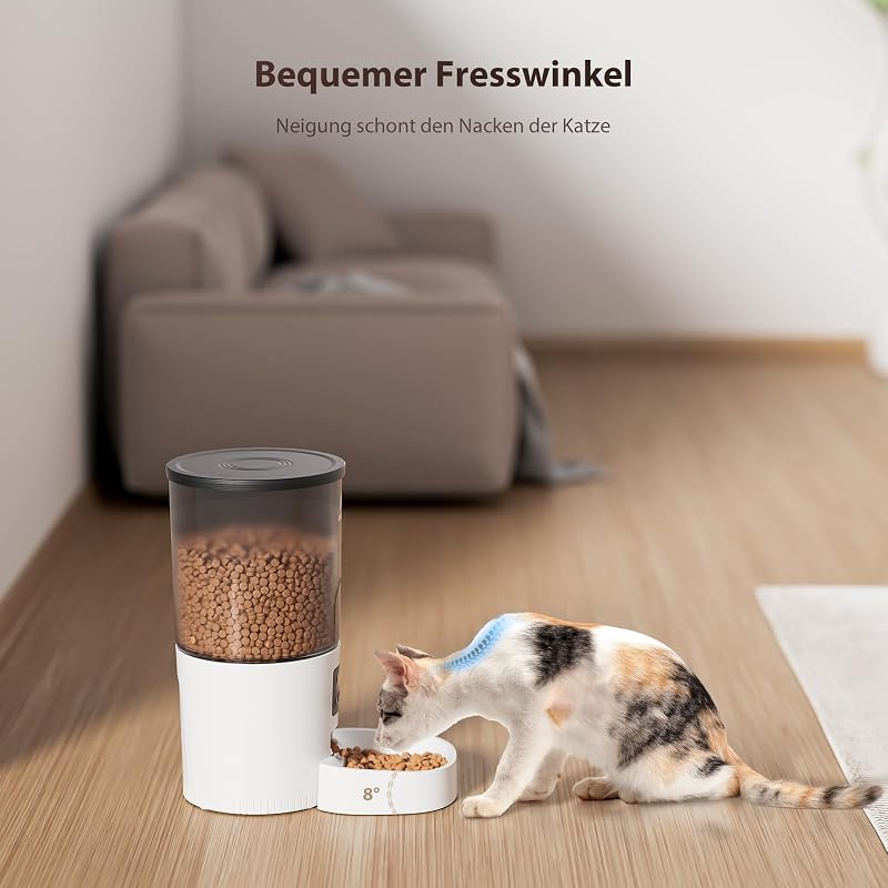 IMIPAW Automata Macska Etetőgép Programozható Időzítővel, 1-6 Étkezés Naponta, Macskák és Kutyák Számára, Fehér 5L