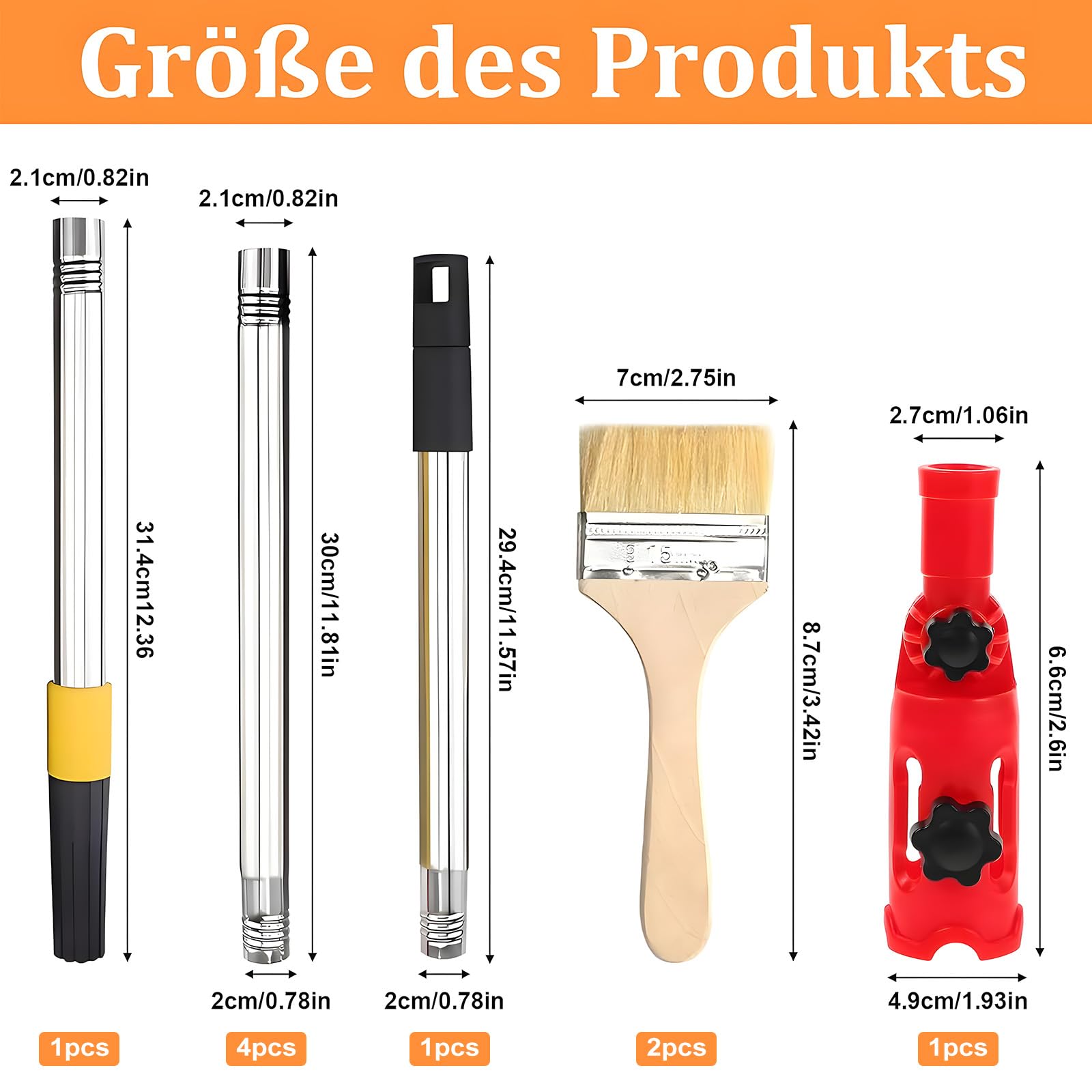 Mehrwinkel Pinsel Verlängerung mit 2 Farbpinseln, Farbpinsel Verlängerung, Multi Angle Paint Brush Extender, Einziehbare Verlängerungsstange für Wände, Decken & Ecken