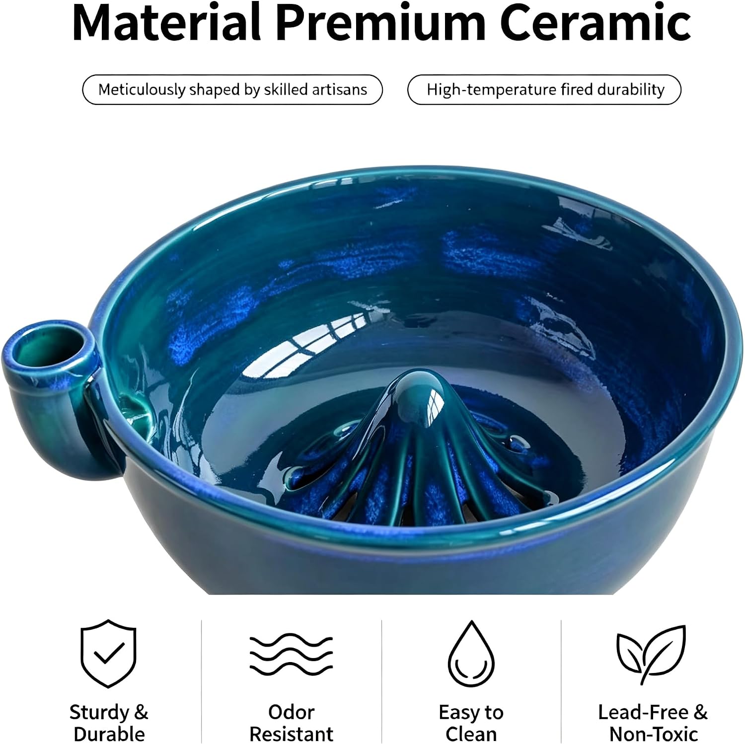 Ceramic Berry Washing Bowl, Auto‑Spin Rinse Drain Bowl for Small Fruits