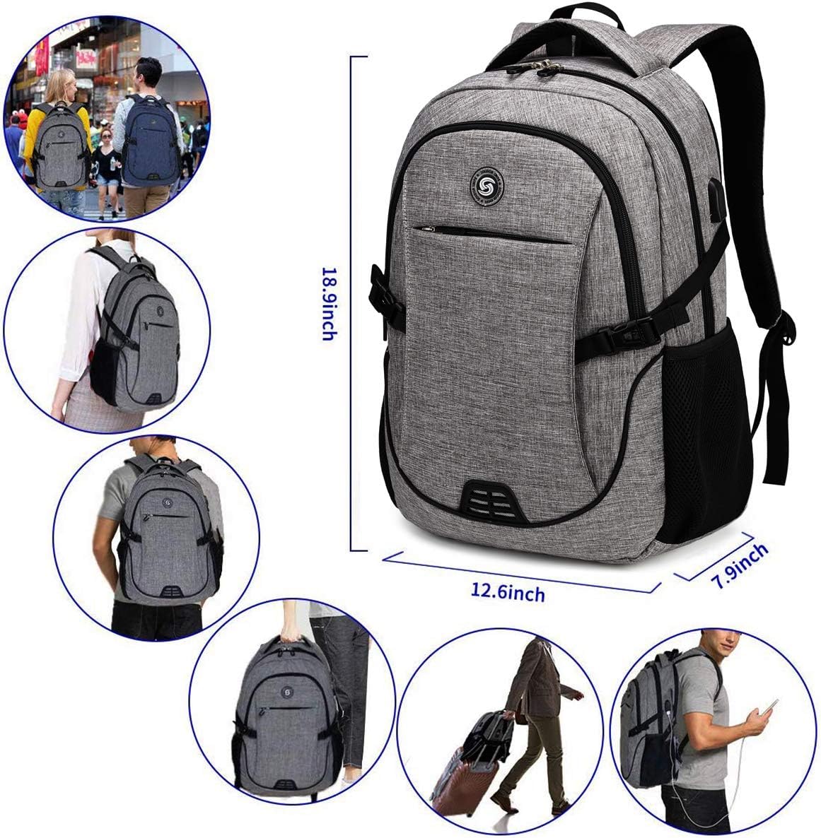 SOLDIERKNIFE Waterproof Backpack Charging Students Image