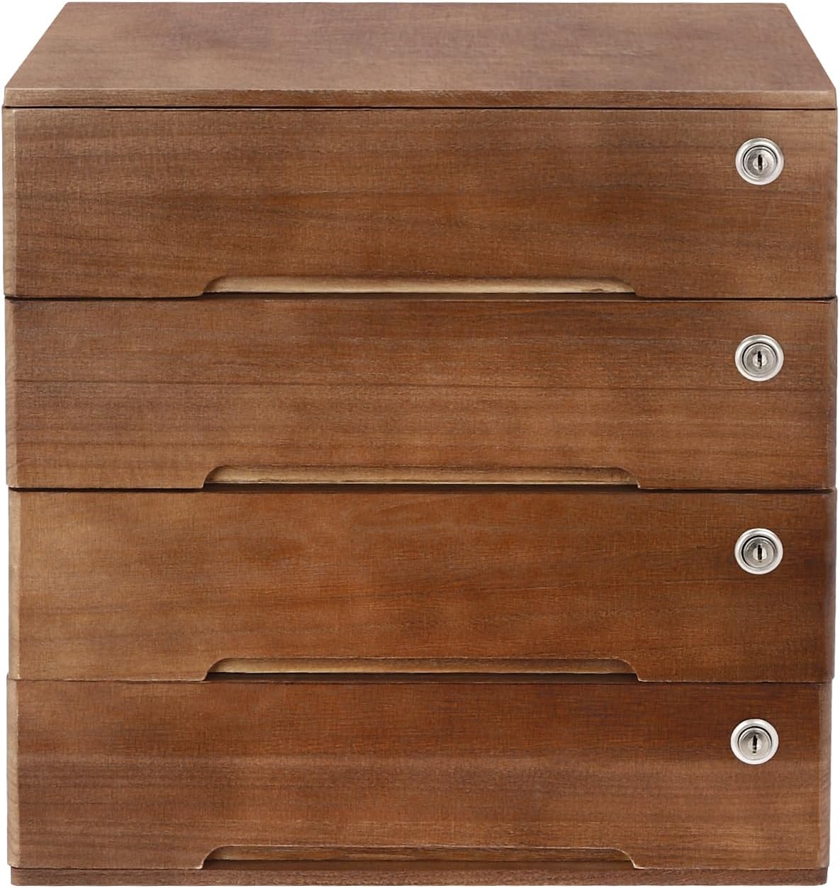 GMSLuu 4 Drawers Wood Storage Box Wooden Storage Organizer, Tabletop