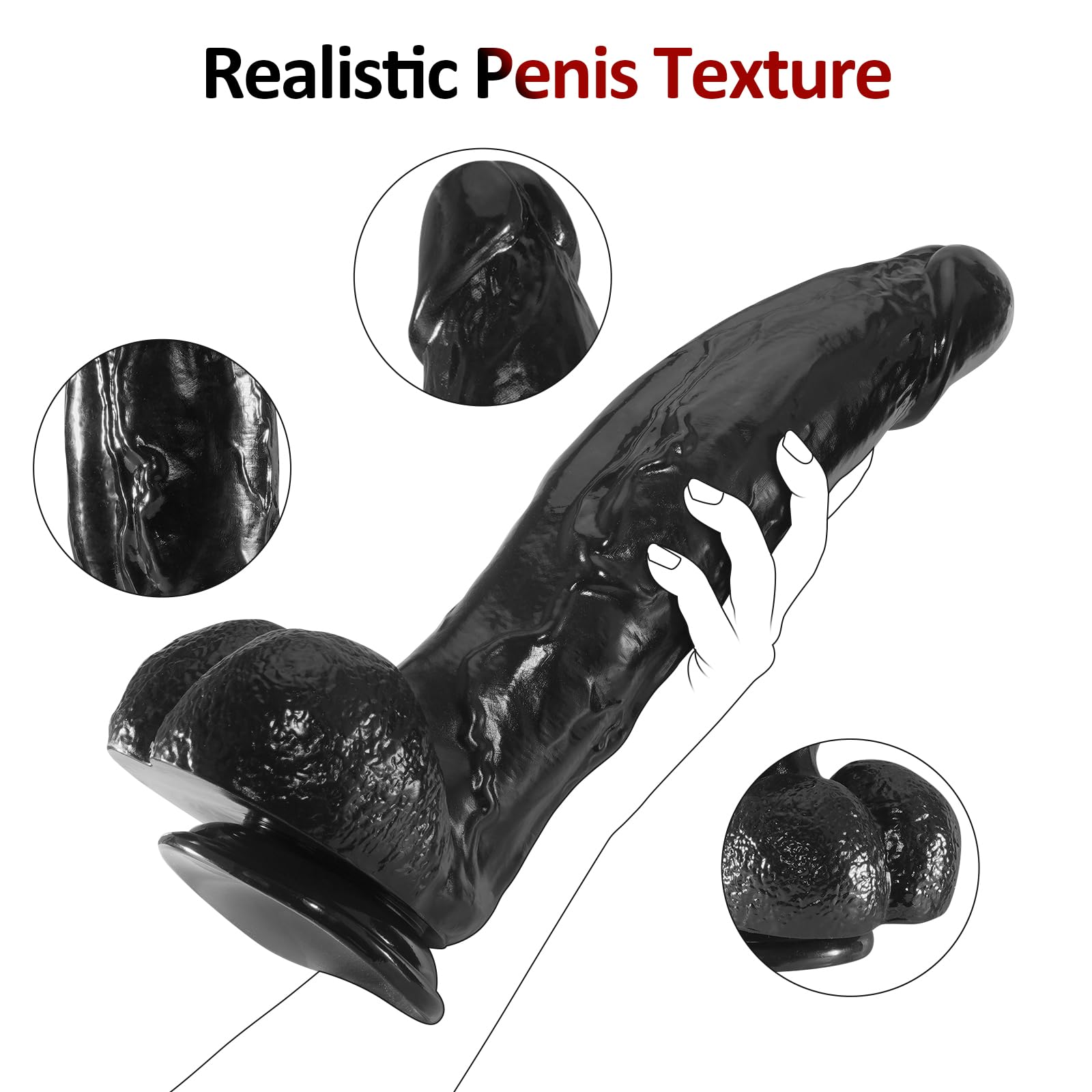 Dildo Sex Toys Sessuali per Donna 31 * 7,1cm Dildo Realistico Pene Finto per Donne, Grande Giocattolo Sessuale con Pene per Punto G Vaginale e Giochi Anali