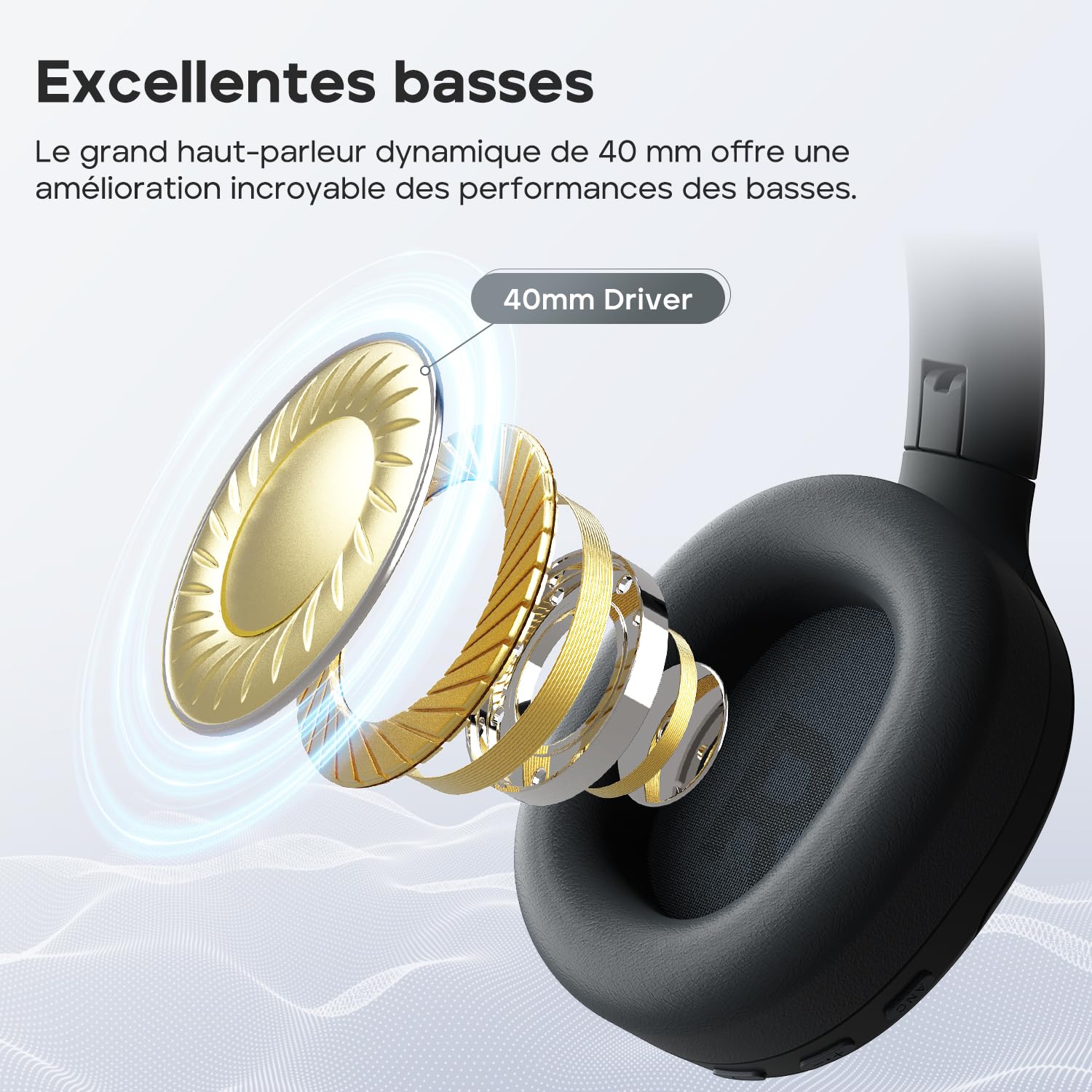 Tribit QuietPlus 81 Casque Bluetooth sans Fil, réduction de Bruit