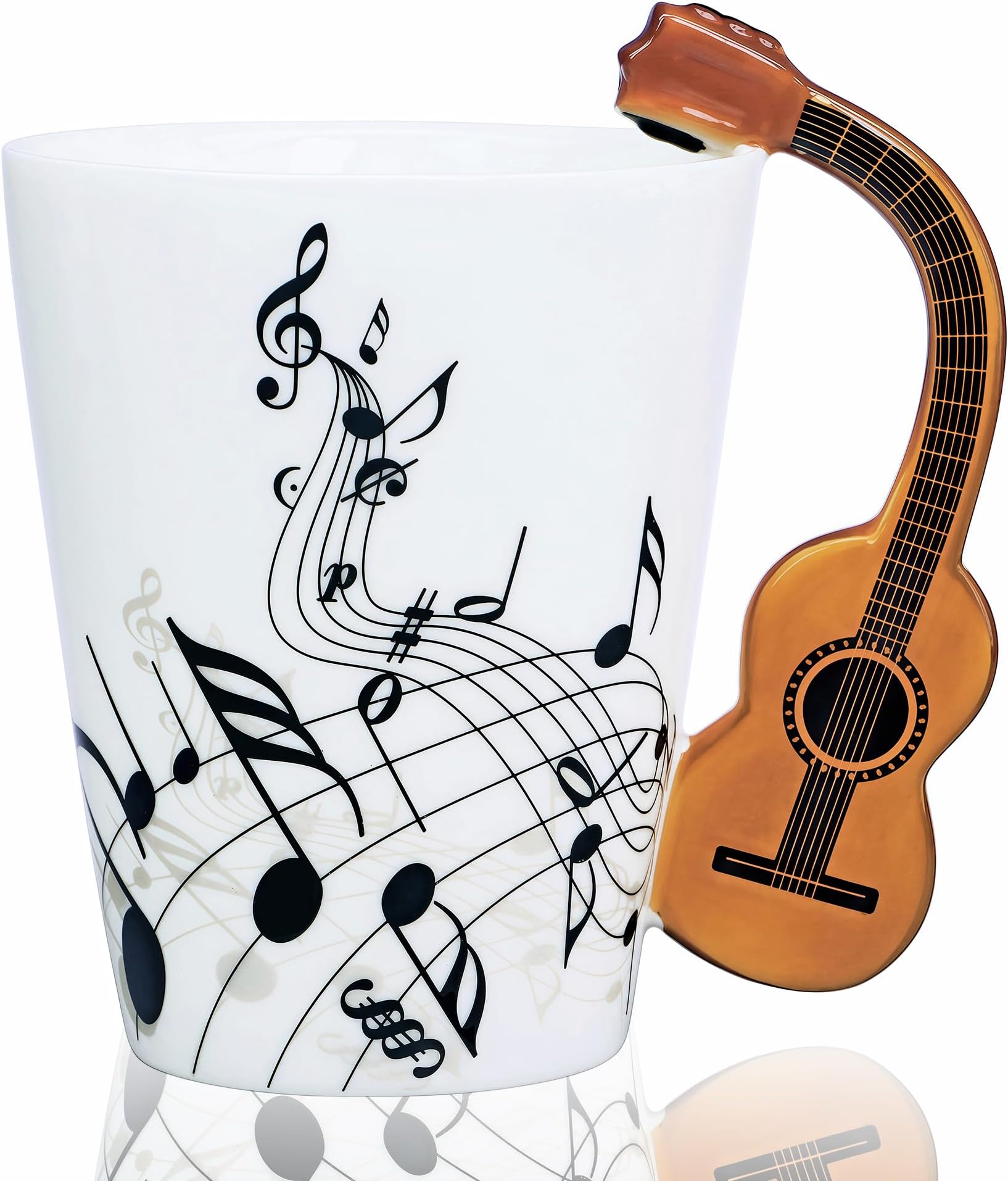 Guitar Mug Guitar Coffee Mug Gift for Guitar Players Musician - 13.5 oz Guitar Cup Gifts for Music Lovers - Music Coffee Mugs Birthday Christmas Gifts for Men Women (Acoustic)