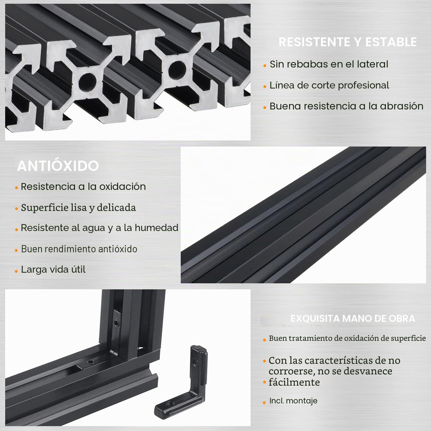 CNCMANS 4 piezas 500 mm 2020 perfil de aluminio extrusión tipo V negro estándar europeo anodizado guía lineal perfil de aluminio para impresoras 3D y máquinas CNC