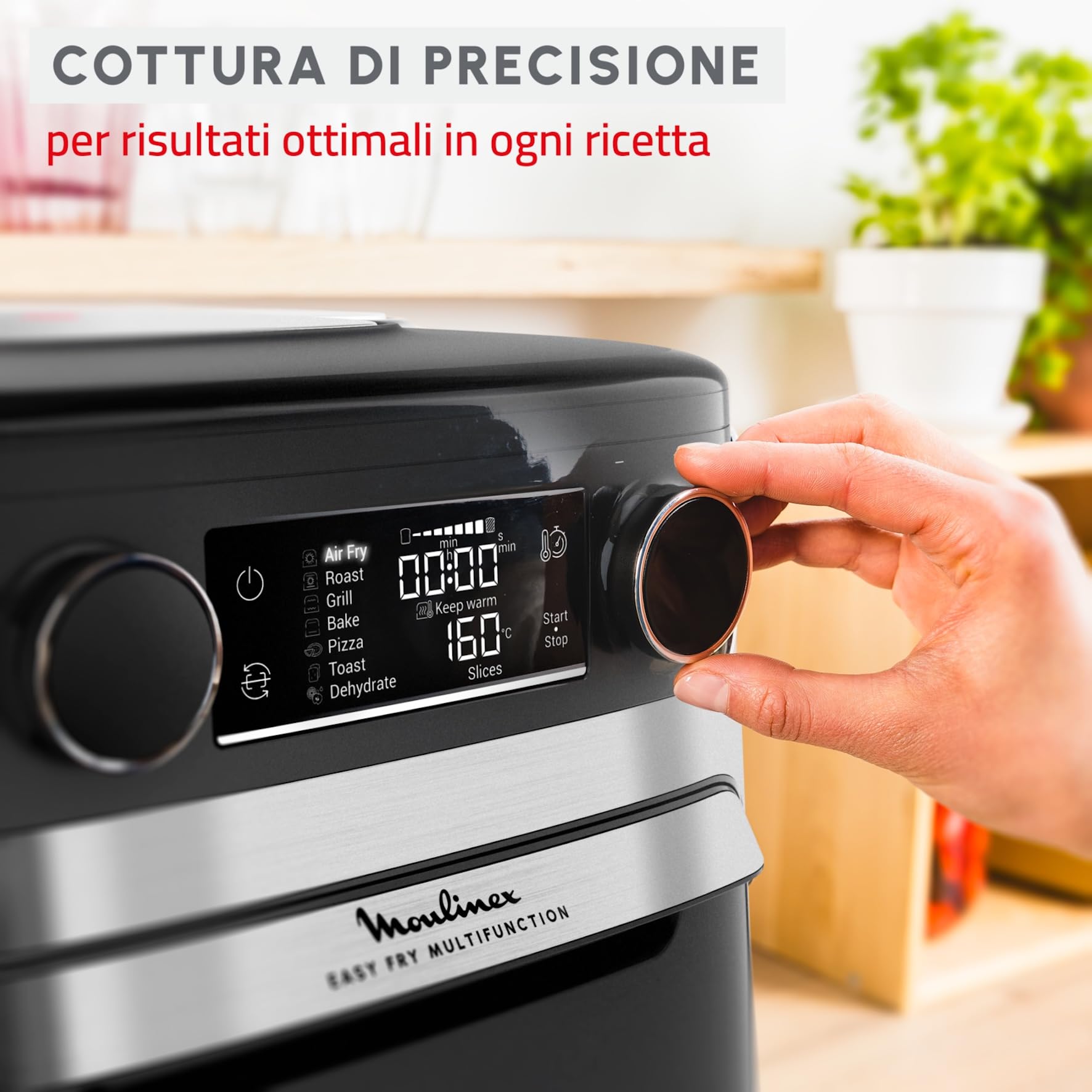 Moulinex Easy Fry Multifunction, Friggitrice ad Aria Versatile 15L/1.5kg per 6 Persone, 1800W, Tecnologia Extra-Crisp, 10 Programmi di Cottura, Esperienza Personalizzata con My Moulinex, AL556D