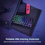 Clavier Mécanique de Jeu Portable 60%, Clavier Filaire Gamer 60% avec Interrupteurs Bleus, Rétroéclairage LED Personnalisable, 61 Touches Clavier Mini Ultra-Compact pour PC/Mac/Xbox, Facile à Transporter en Voyage
