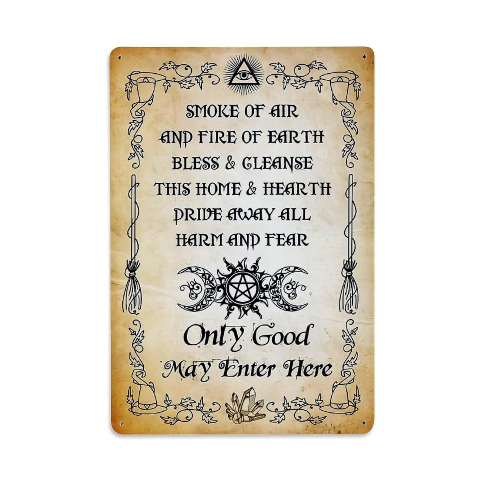 Jdfenggu Vintage Smoke Of Air And Fire Of Earth Retro Metal Tin Sign, Decor Art Poster For Bar, Home, Man Cave, Kitchen, Laundry Room Gift 8X12inch