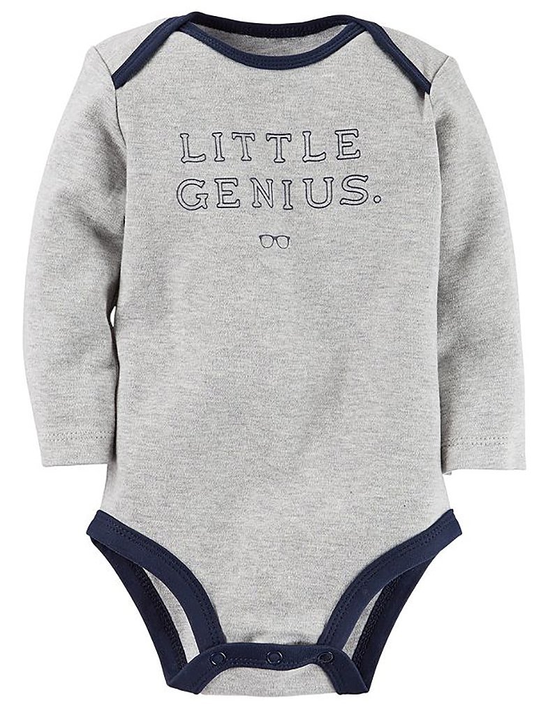 Carter's Body chłopięce L/S "Little Genius" – wrzos, 3 miesiące