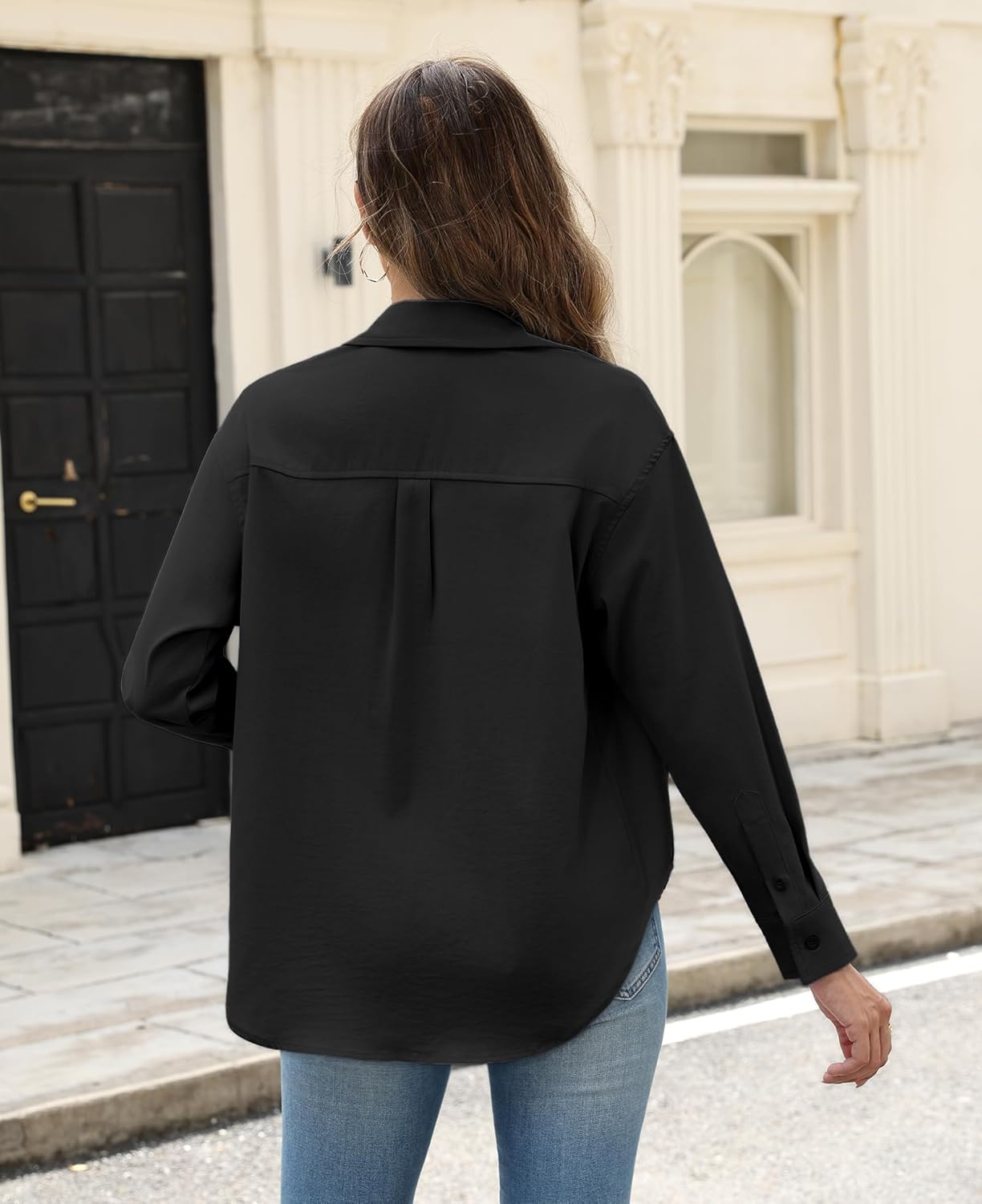 Susclude Button Down Shirts for Women Long Sleeve Womens Dress Shirts Wrinkle-Free Collared Fall Work Business Casual Tops - Image 2