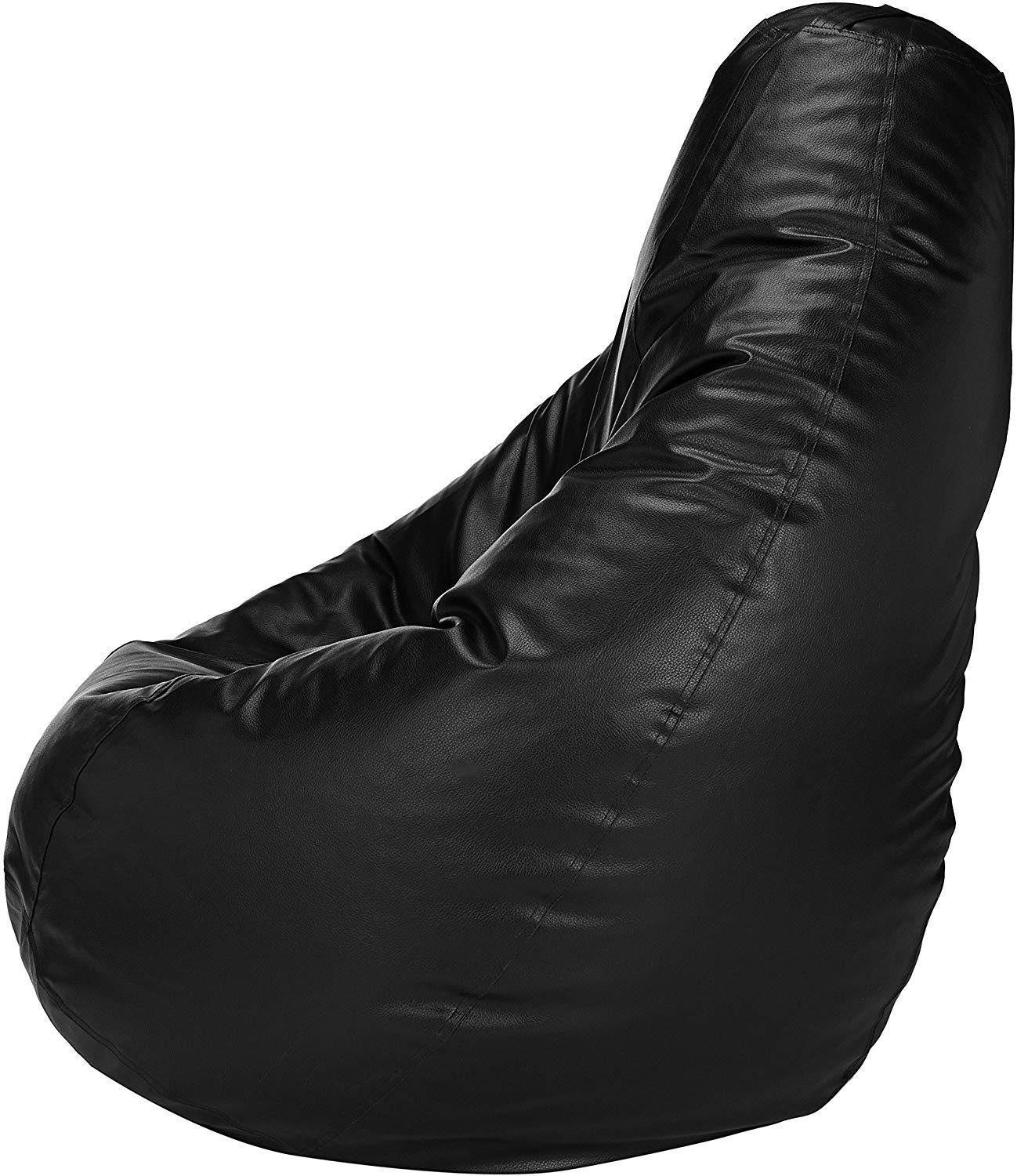 RestLounge Leatherette Bean Bag Cover (XL) - Empty Cover Without Filler, Black, 38 Inch Height