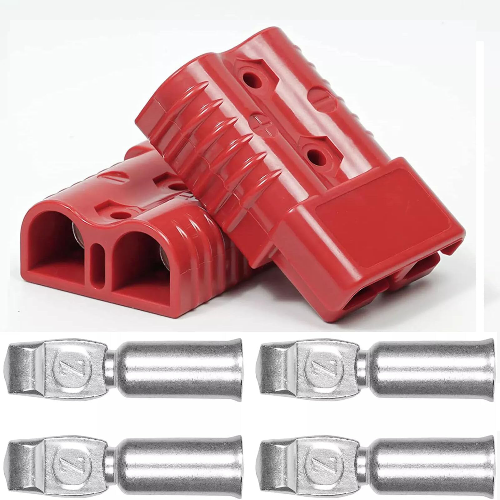 2PCS Anderson Connector 175Amp 600V RED Plug Cable Terminal Battery Power Connector-red