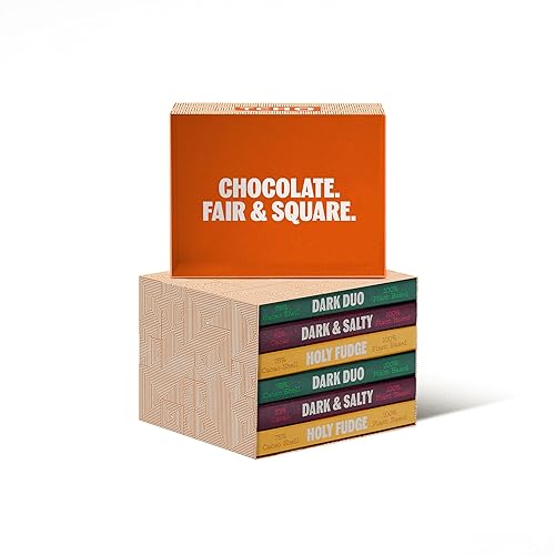 TCHO Caja de regalo de chocolate negro, barras de chocolate negro orgánico, vegano, apto para paleo, sin gluten, sin soja, cacao puro hecho a mano,