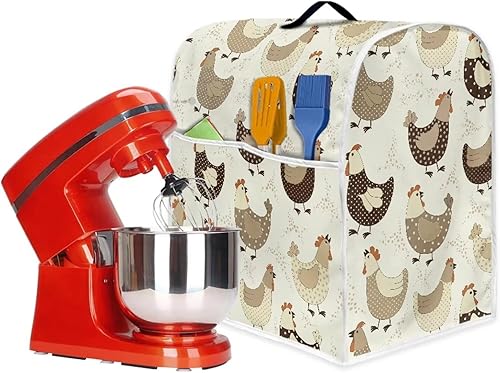 Miniatura 6 de Funda para batidora de soporte de cocina con estampado de gallinas de pollo, cubierta para procesador de alimentos con Hanlde y bolsillo duraderos,