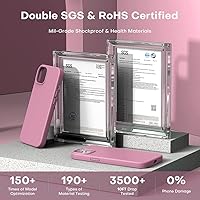 Vista 5 de TOCOL Funda 5 en 1 para iPhone 13, con 2 protectores de pantalla + 2 protectores de lente de cámara, funda de silicona líquida para iPhone 13