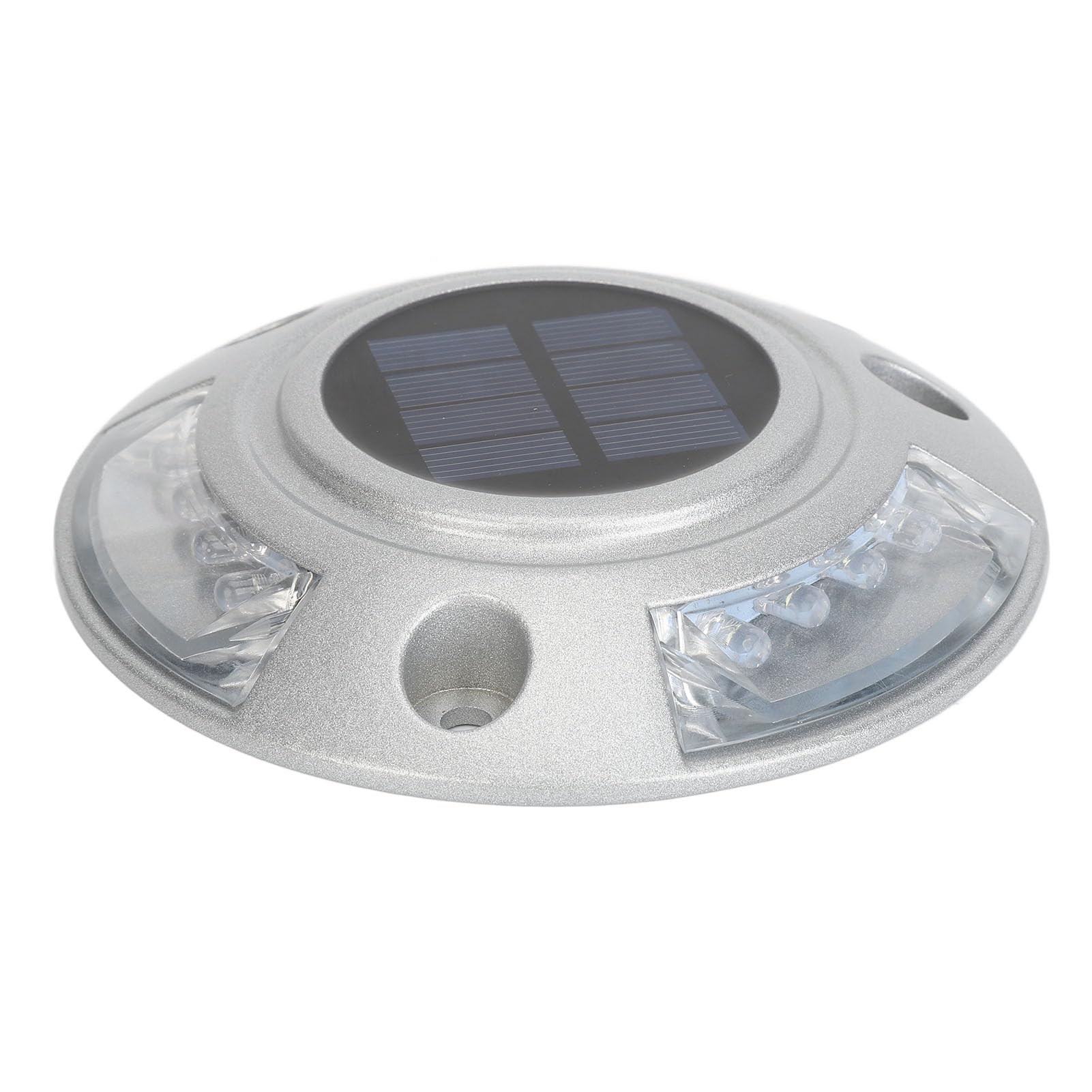 Solar Road Stud Light, IP68 Aluminum Alloy Automatic Lighting LED Deck Lighting Road Stud 6V 1.8W with Outdoor Warning Step Light, suitable for Various Weather Conditions (White