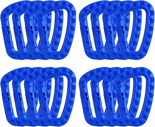 Llavero de mosquetón táctico, paquete de 12 mosquetones de polímero duro, anillos en D, ligero, resorte a presión, gancho de engranaje, ganchos de