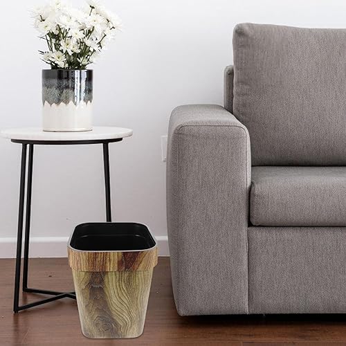 Miniatura 2 de Basurero rectangular de 3.7 galones, papelera rústica para reciclaje, cesta de almacenamiento para oficina, baños, cocinas