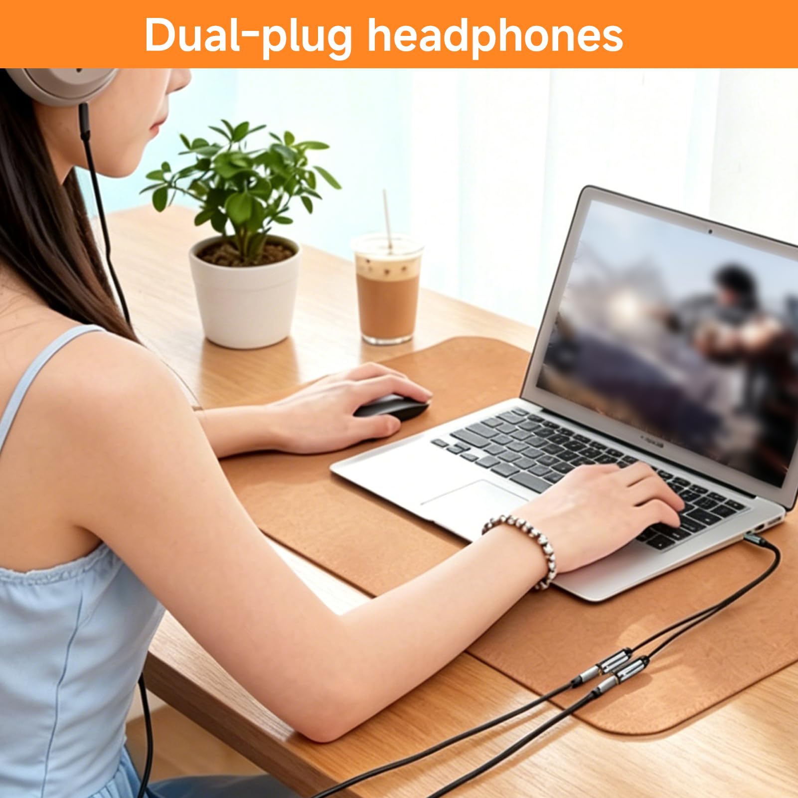 Splitter per jack audio da 3,5 mm, adattatore da jack audio maschio da 3.5 mm a doppio jack audio femmina da 3,5 mm, splitter audio e microfono per cuffie da gioco, PS4, Xbox, PC, tablet, smartphone