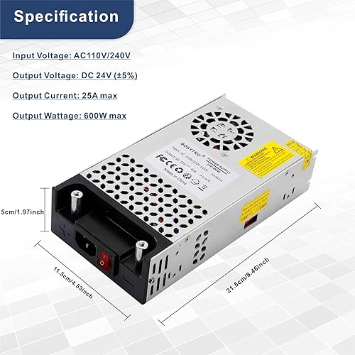 Miniatura 2 de Fuente de alimentación de 24V CC 600W 25A Adaptador de fuente de alimentación conmutada 120vac a 24vdc Transformador Convertidor de CA a CC para