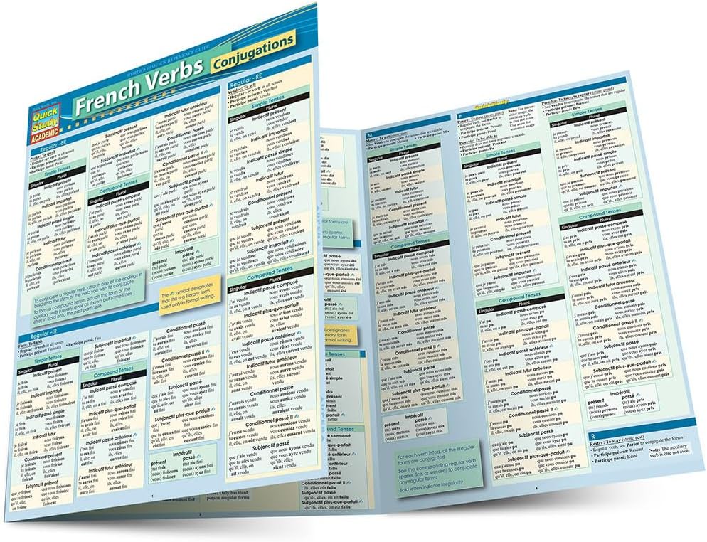 French Verb-Conjugations (Quick Study Academic)