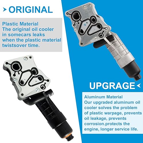 Miniatura 5 de Carcasa de Filtro de Enfriador de Aceite de Motor Plateada Compatible con Mercedes Benz M271 W204 C250 R172 SLK250 2012 2013 2014 2015