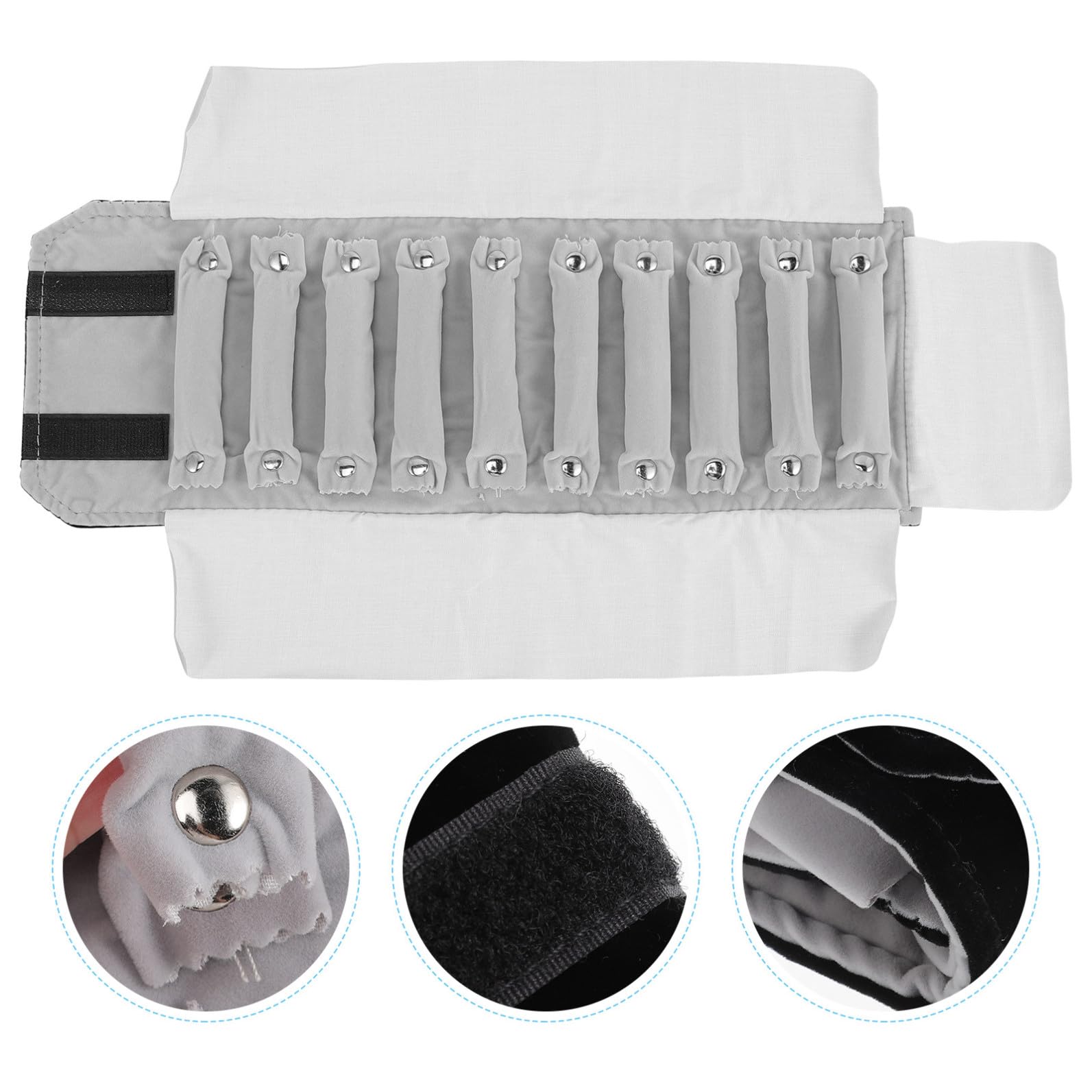 FOMIYES Bolsa Enrollable para Guardar Joyas y Anillos de Viaje, Portátil y Práctica, Hecha de Velour Blanco Excelente Durabilidad para Uso en Casa y Viajes