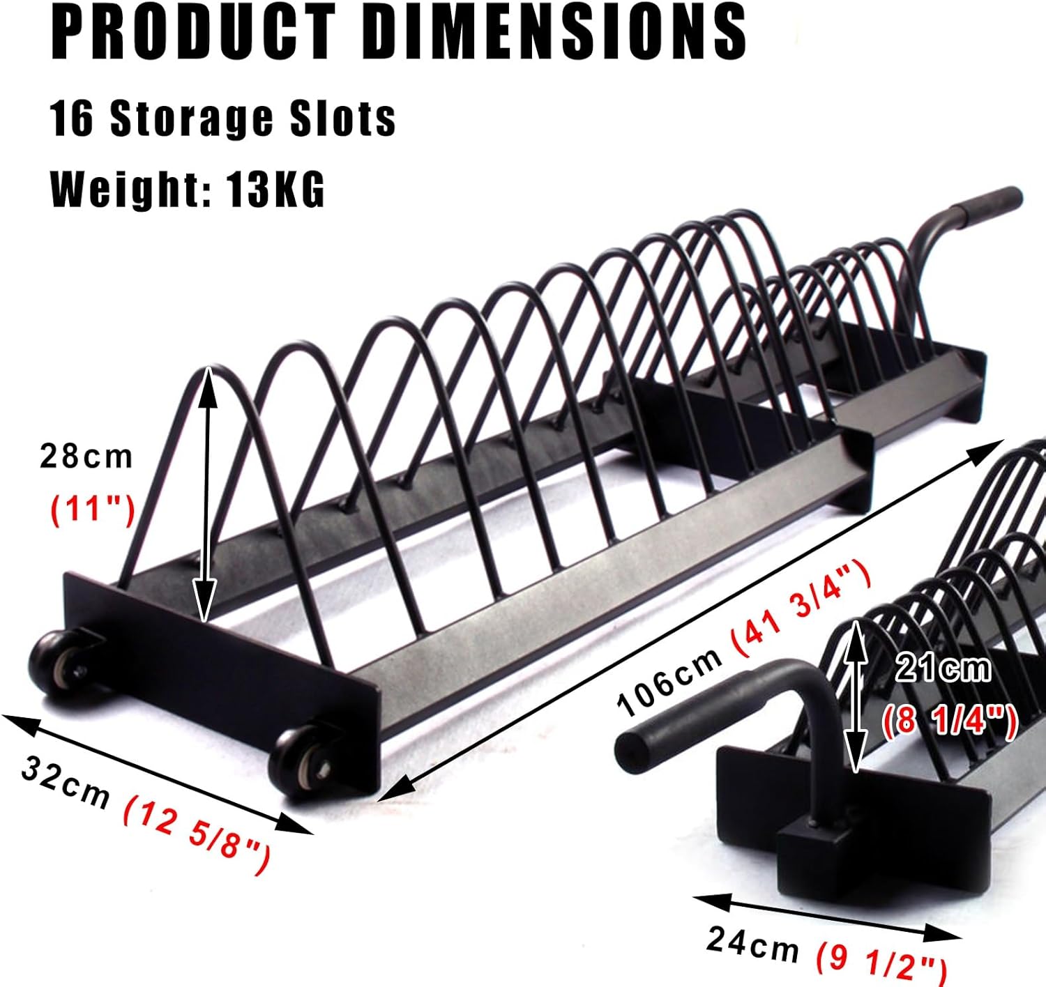 ARCVOX Heavy Duty Barbell Plate Rack for Home Gym, Multi-Functional Barbell Plate Holder, Exercise Equipment Storage Rack, Movable Barbell Plate Organizer