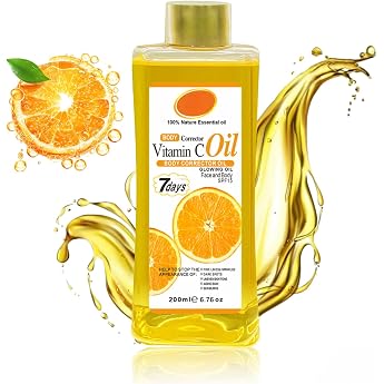 Vitamin C Body Oil Vitamin C Body Oil with Moisture Glow Remedy Oil Original for Face & Body Body Correction Oil for Tightens Skin Reduces Fine Lines Massage Oil for All Skin Types 200 ml