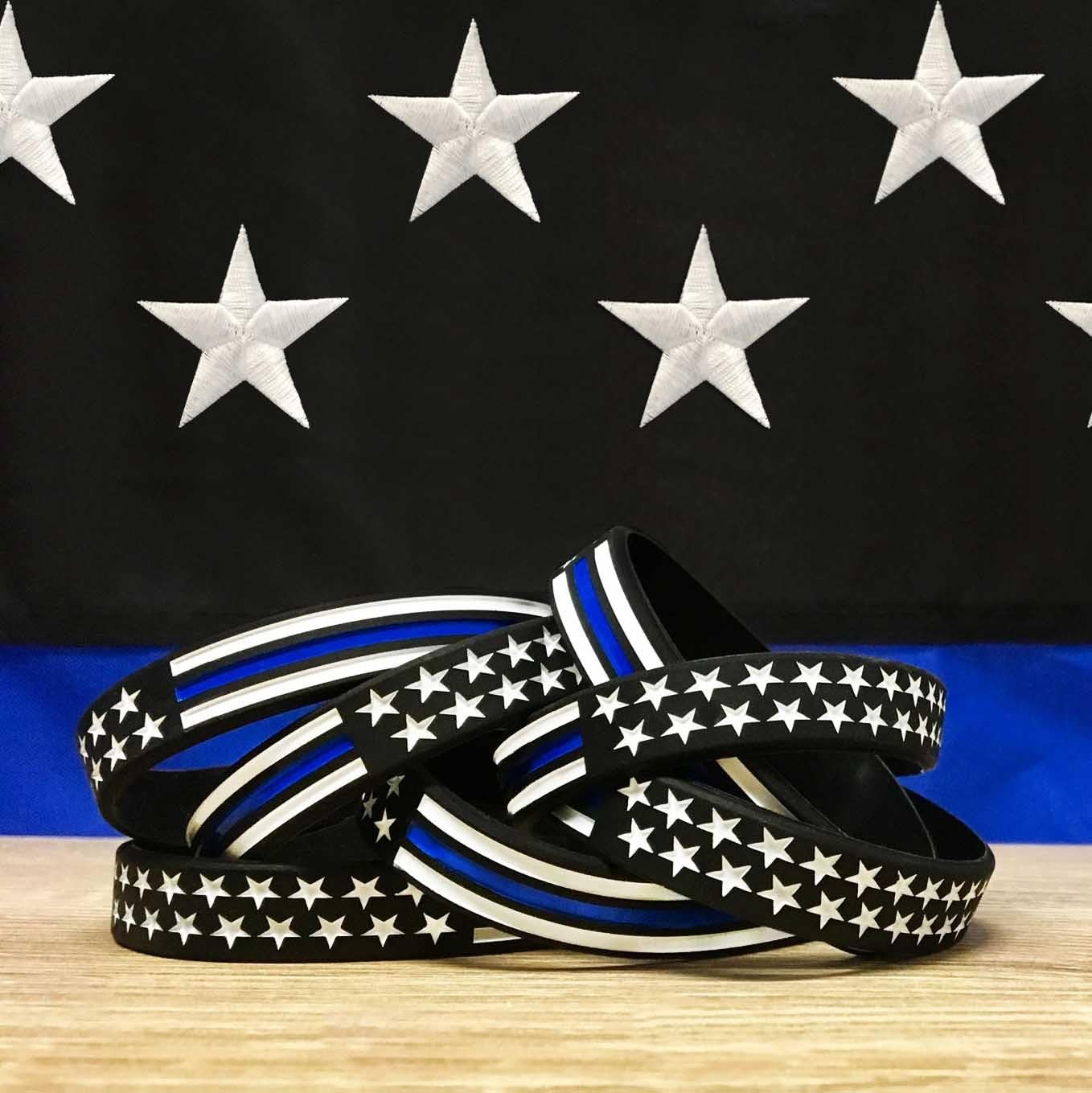 Thin Blue Line American Flag Bracelet