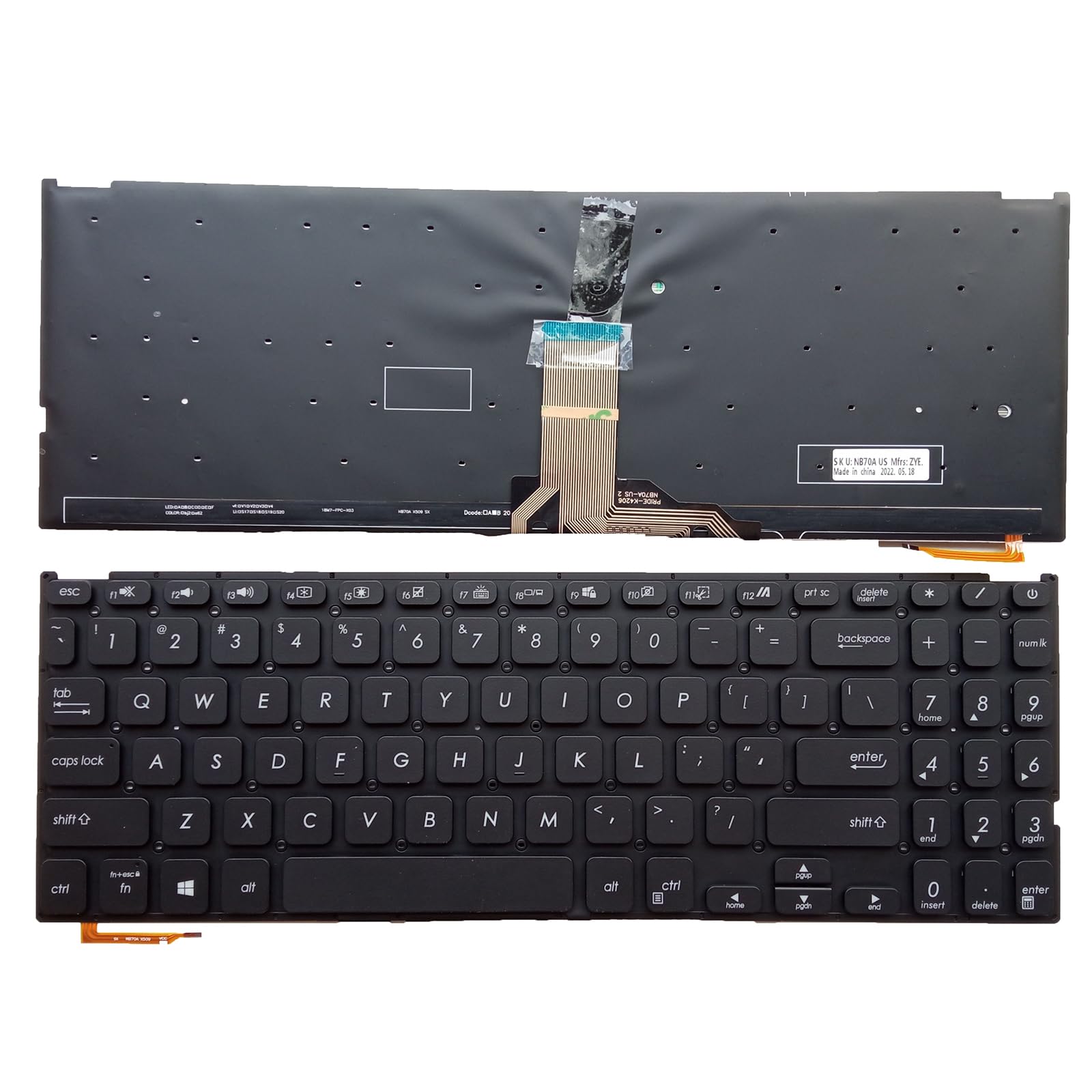 Clavier d'ordinateur portable américain ASUS F515 E X515 M