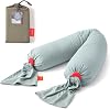 bbhugme Adjustable Pregnancy Pillow with Eucalyptus Cover & Extra Dusty Olive Cover - Full Body Support for Pregnant Women
