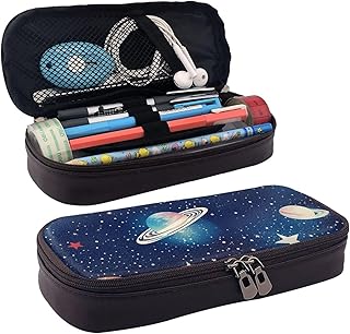 Starry Sky Universe Space Print Leather Flap Cosmetic Case, Cosmetic Bag, Zipper Storage Bag, Leather Flap Stationery Bag