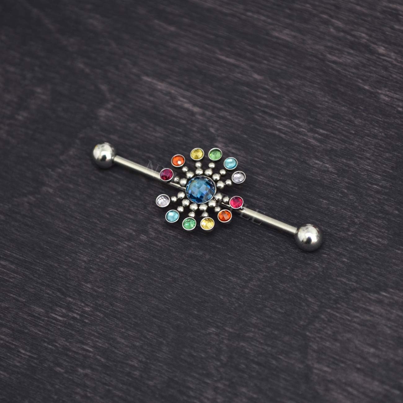 CZ Industrial Piercing - Surgical Steel Scaffold Earring